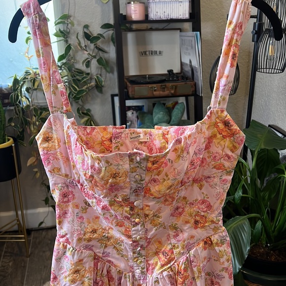 HOUSE OF CB 'Tatiana' Pink Print Midi Sundress NWT - Picture 10 of 11